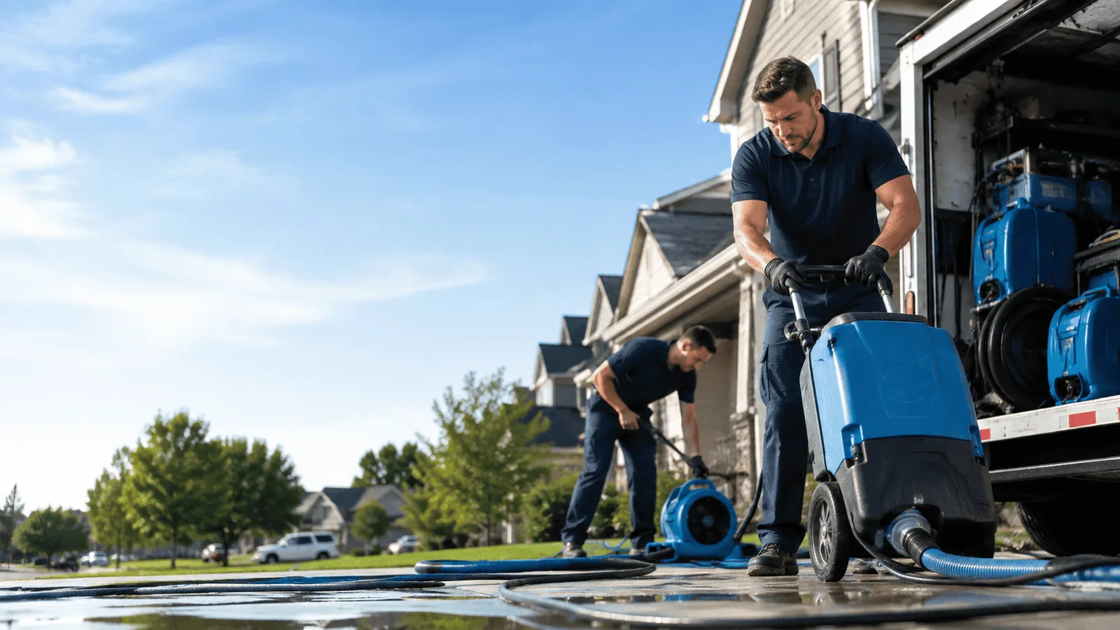 Ceiling Water Damage Restoration being performed in New Market, IA